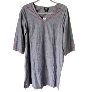 Cabernet Dress Women's Medium Patio Casuals House Dress MuuMuu Embroidered Trim